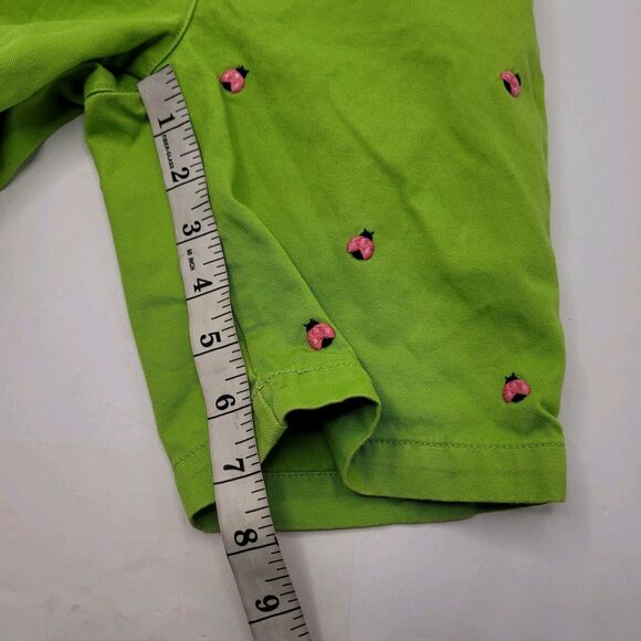Gymboree Summer Green Chino Lady Bug Shorts Girls Size 7 Adjustable Waist - Picture 7 of 8